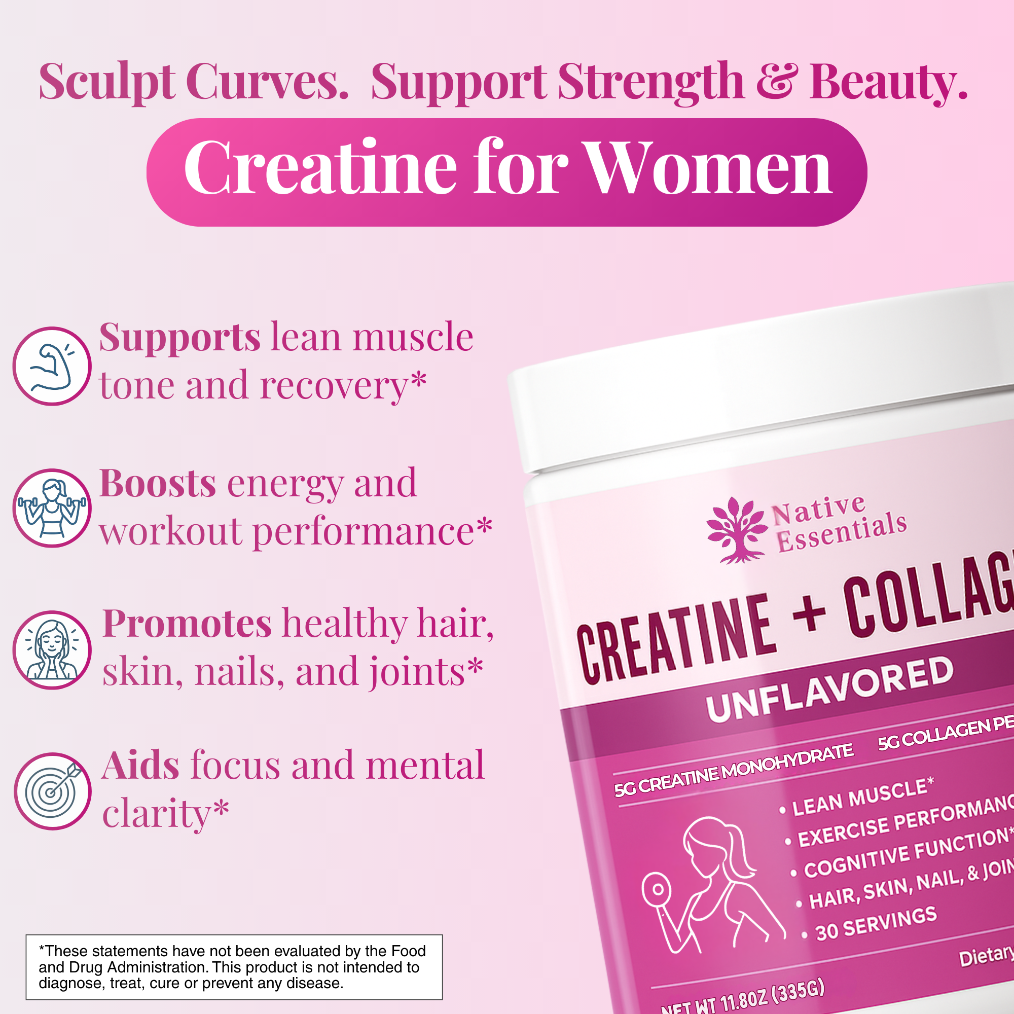Creatine + Collagen Supplement for Women