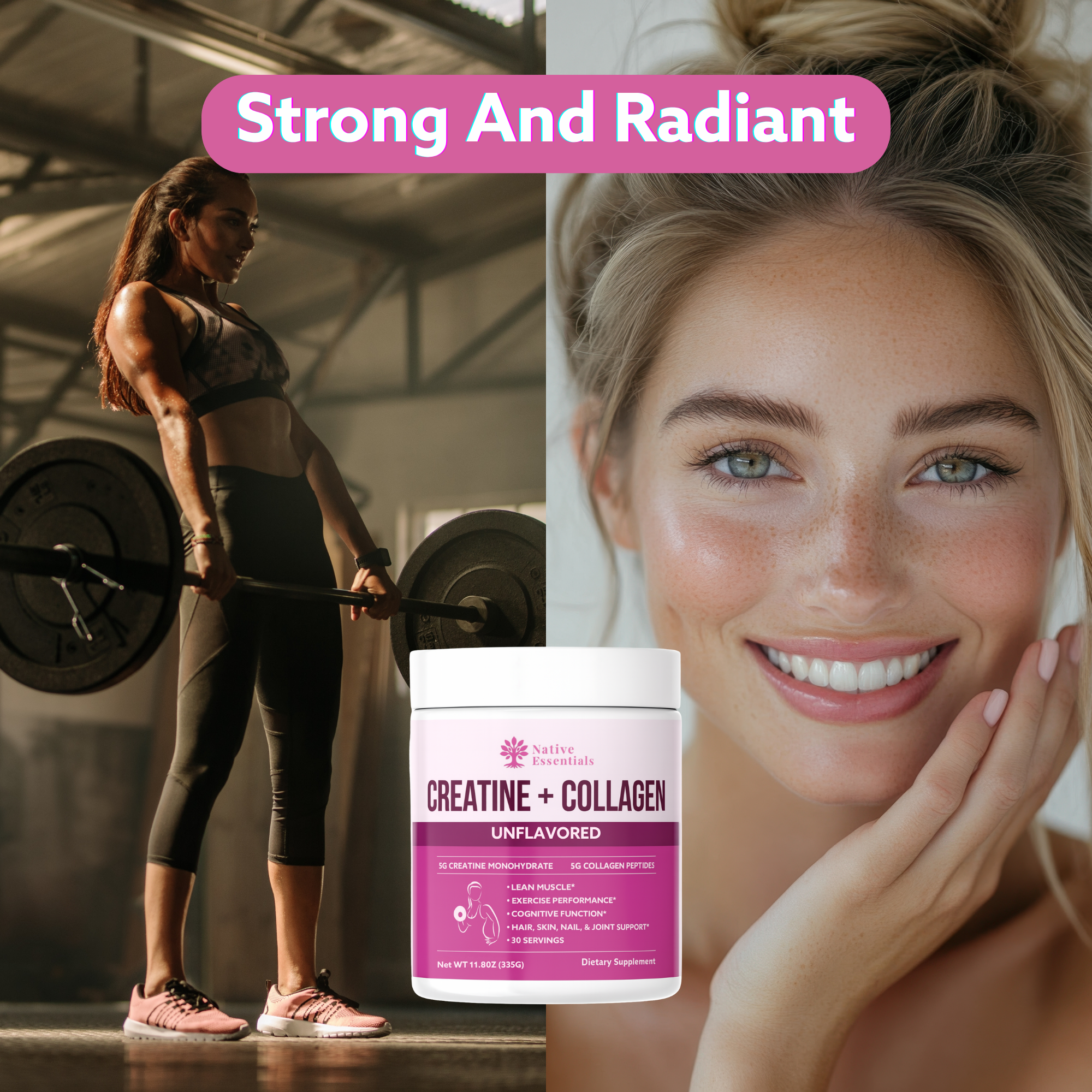 Creatine + Collagen Supplement for Women