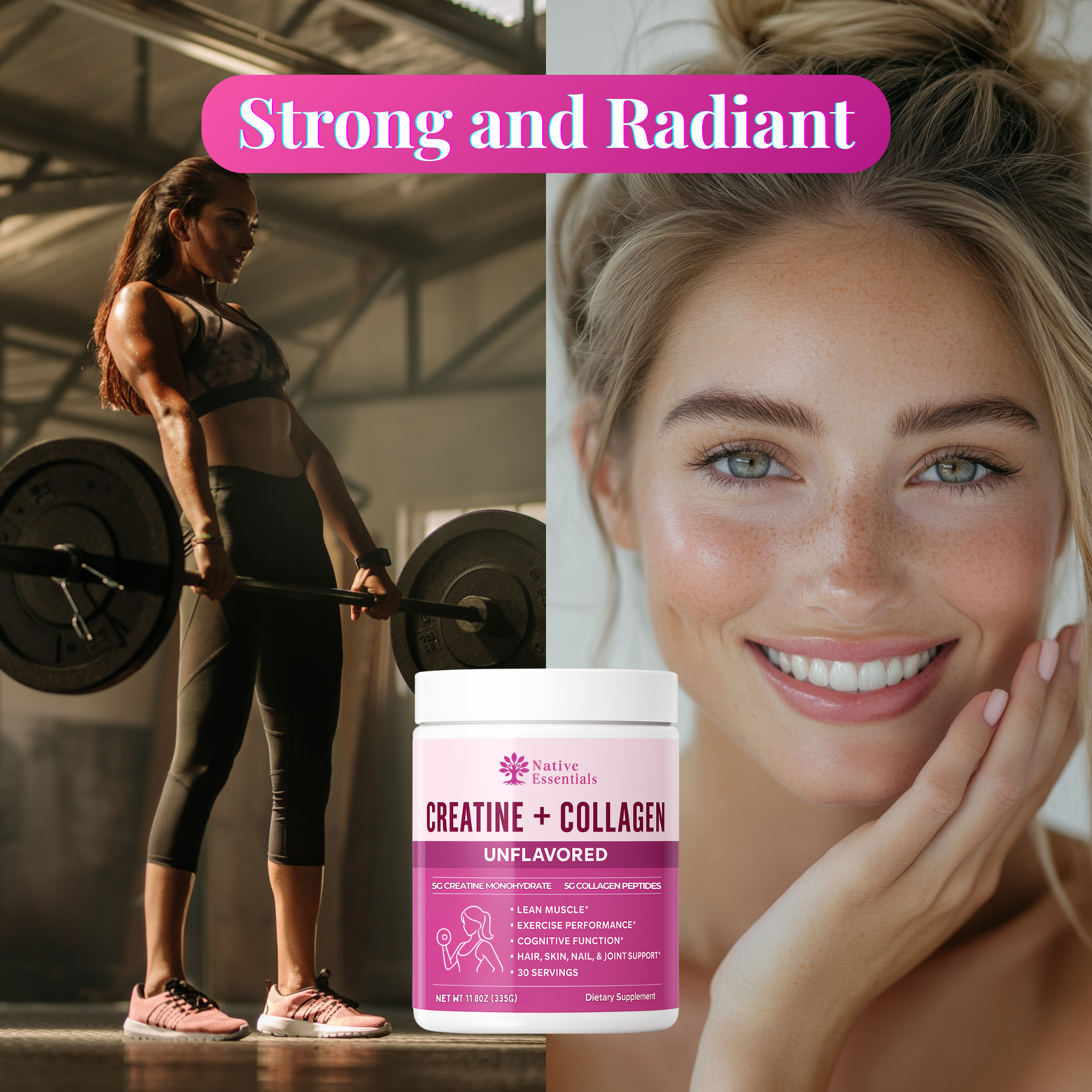 Creatine + Collagen Supplement for Women
