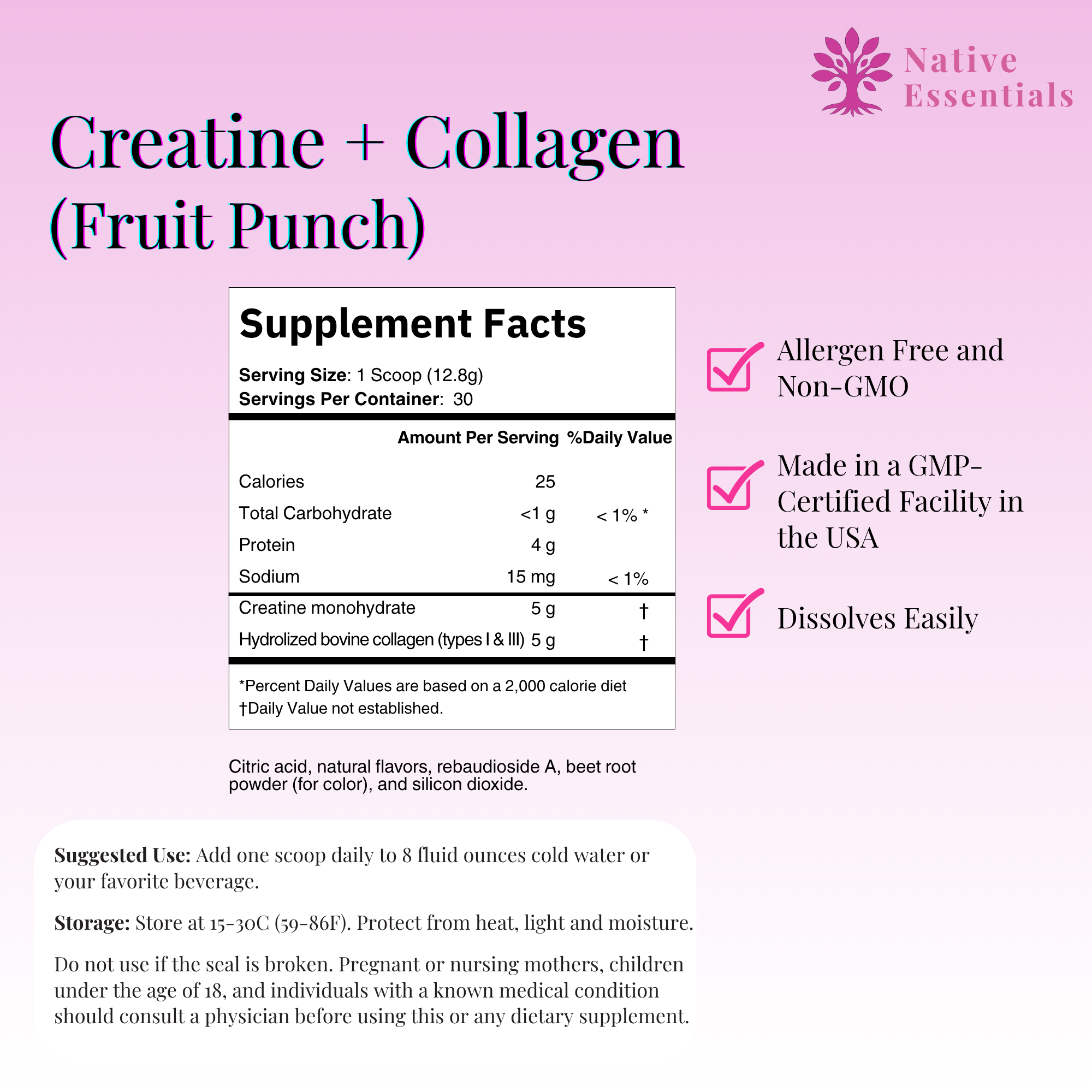 Creatine + Collagen Supplement for Women