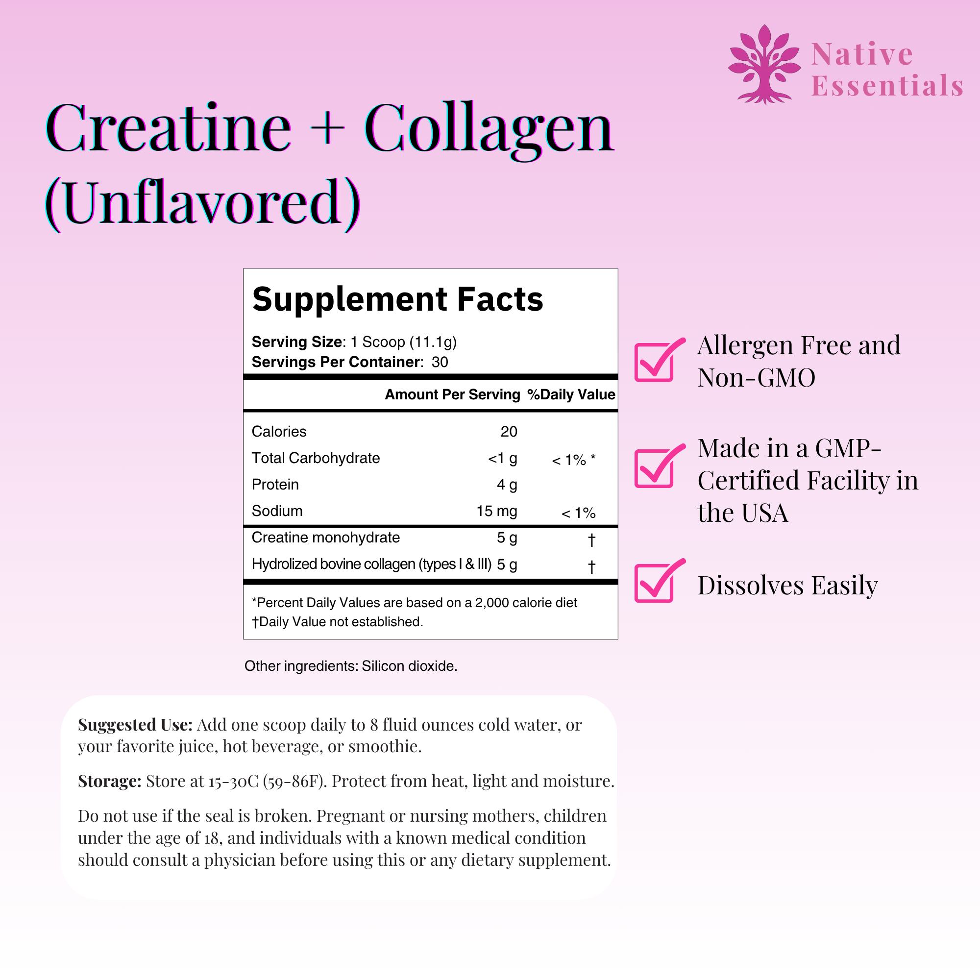 Creatine + Collagen Supplement for Women