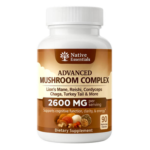 10-in-1 Advanced Mushroom Complex - Lions Mane, Reishi, Cordyceps, Chaga, Maitake, Turkey Tail, & more.