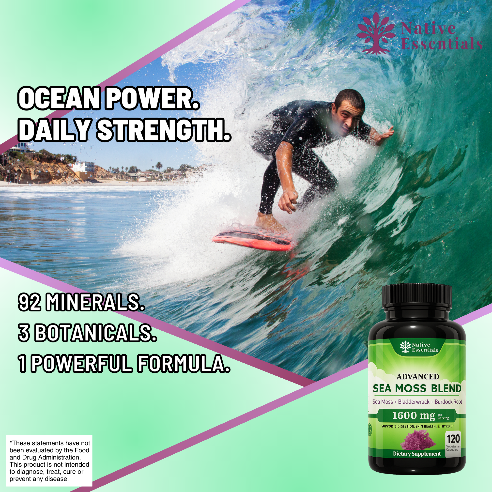 Advanced Sea Moss Blend - Irish Sea Moss, Bladderwrack, and Burdock Root